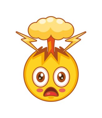 Mind blown emoji looking overwhelmed clipart