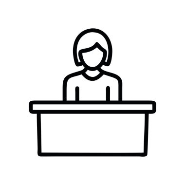 Resepsiyondaki iş kadını simgesi