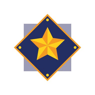 Polis Logosu Yıldız Rozeti Elmas Amblemi Otorite Kalkan Sembol Devlet Güvenliği