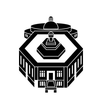 Hindistan Parlamentosu Silueti Üst Görünüm Hükümet Mirası Vektör Başkent Mimarisi Tarihi Simge Sembolü