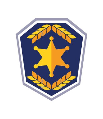 Polis Logosu Şerifi Laurel Sembol Yıldızı Devlet Güvenlik Teşkilatı Amblemi