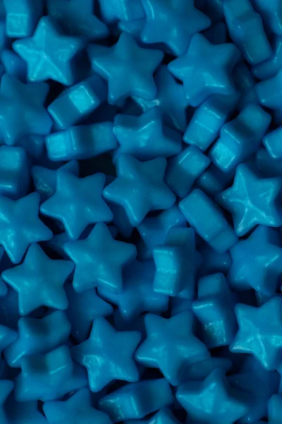 Синие Звезды Посыпают Сахаром Крупным Планом — стоковое фото