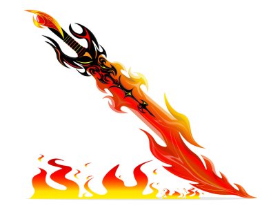 fiery magic sword. Fantasy, science fiction, games, films. A world of adventure and valor.