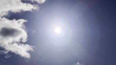 Partial eclipse of the sun. Solar eclipse. Relaxing stock video footage.