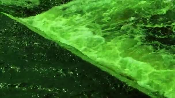 Footage Bubbling Green Water Sparkling Waves Colorful Abstract Video Background — 비디오