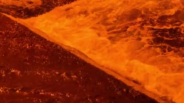Footage Bubbling Fire Water Orange Waves Colorful Abstract Video Background — Stockvideo
