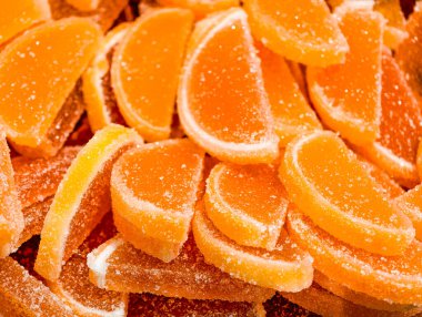 Citrus Dilimlenmiş Jöle Şekerleri Şeker Kaplamalı Tatlı Tatlı Tatlı Tatlı Tatlılar Makro Fotoğrafçılık Çocuklar ve Yetişkinler için Lezzetli Atıştırmalık Yiyecekler Canlı Şekerlemeler Tatil Arkaplanı 