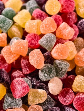 Colorful Sugar Coated Gumdrop Candies Sweet Jelly Macro Photography Delicious Dessert for Kids and Adults Party Favors Snack Food Holiday Celebration