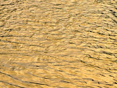 Golden Rippling Water Surface Abstract Background. Minimal Vibrant Wallpaper for Phone, Desktop, App UI, Website Header, Marketing Design and Presentation Template. Stock Photograph