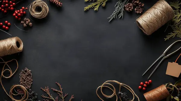 Özenle hazırlanmış, siyah arka planda malzeme tasarımı.