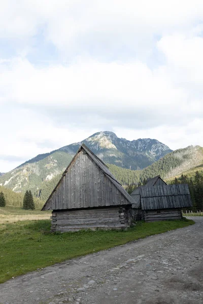 Old wooden house in nature. Traditional wooden house on mountain Tatras, Poland