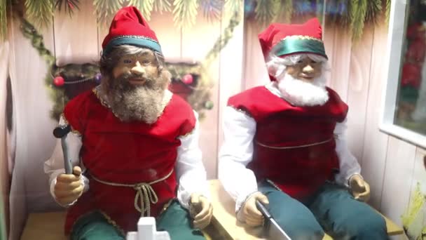 Red Christmas Fair Toys Happy New Year Merry Christmas — Stock video