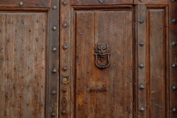 Staré Dveře Hnědého Dřeva Centru Pisy Itálii Kvalitní Fotografie — Stock fotografie