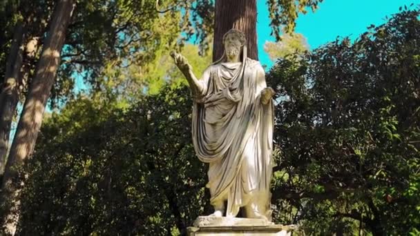 Флоренція Італія Березня 2023 Римська Статуя Скульптура Садах Боболі Палаццо — стокове відео