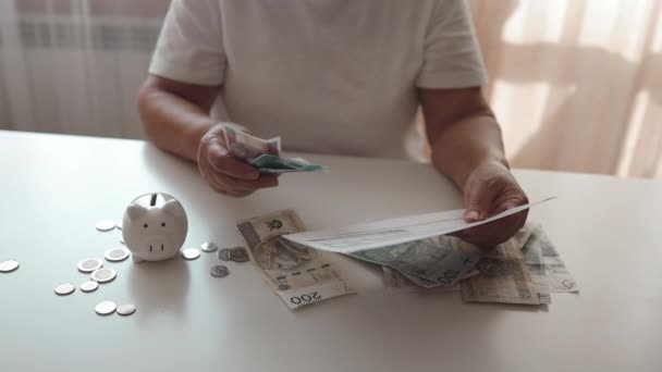 Cash Money Home Budget Expenses Calculation Ideas House Loan Savings — Stock Video