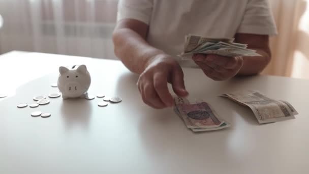 Affärskris Finans Dollar Koncept Närbild Hand Räkna Papper Dollar Utbyte — Stockvideo