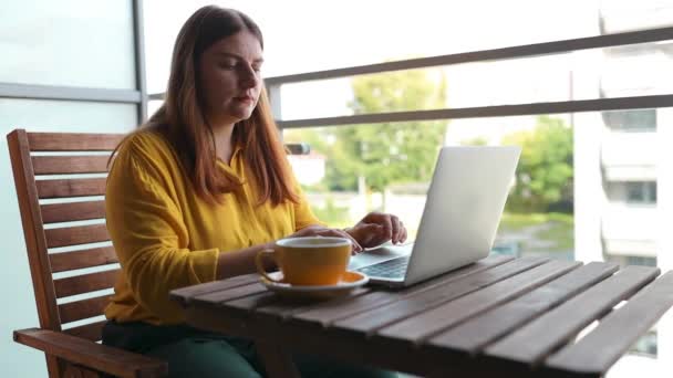 Női Kéz Üzletasszony Professzionális Felhasználó Munkavállaló Gépelés Laptop Notebook Billentyűzet — Stock videók