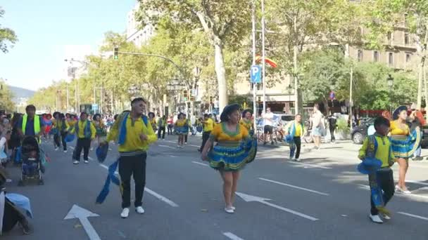 Barcelona Španělsko Října 2022 Národní Den Španělska Národní Svátek Který — Stock video