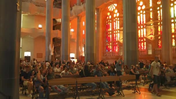 Барселона Испания Октябрь 2022 Собор Святого Семейства Святая Семейная Базилика — стоковое видео