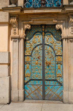 Wroclaw, Polonya 'daki eski üniversitenin süslü kapısı. Yüksek kalite fotoğraf