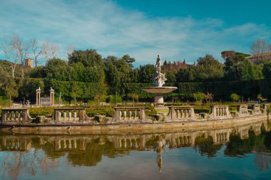 Boboli bahçelerinin heykelleri ve çeşmeleri. Floransa, Toskana. İtalya. Yüksek kalite fotoğraf