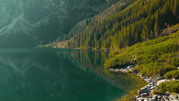 Tatra National Park Poland Famous Mountains Lake Morskie Oko Sea — Stock Video