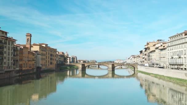 Bela Paisagem Urbana Firenze Florença Itália Com Pontes Sobre Rio — Vídeo de Stock