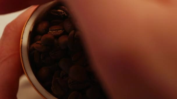Vers Gemalen Koffie Elektrische Koffiemolen Hoge Kwaliteit Beeldmateriaal — Stockvideo