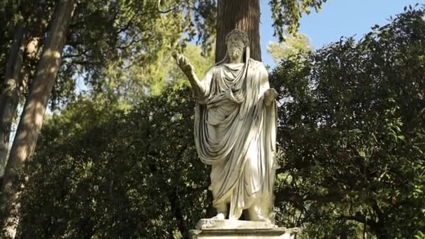 Φλωρεντία Ιταλία Οκτωβρίου 2022 Φθινοπωρινό Άγαλμα Στον Κήπο Boboli Από — Αρχείο Βίντεο