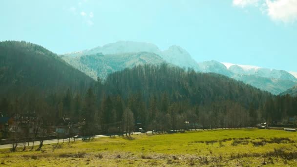 Panoramiczny Widok Górski Krajobraz Tatrzański Park Narodowy Polska Wysokie Tatry — Wideo stockowe