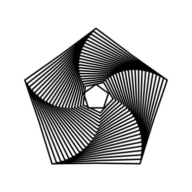 Basit siyah ve beyaz şekilli soyut modern geometrik afiş