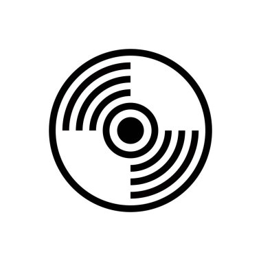 Ortam oynatıcı koleksiyonundan beyaz arkaplanda izole edilmiş kayıt simgesi. Vektör çizimi. EPS 10