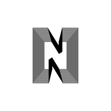 Alfabe yazı tipi harfleri ve numaralar modern soyut tasarım ve çizgi vektör illüstrasyonu