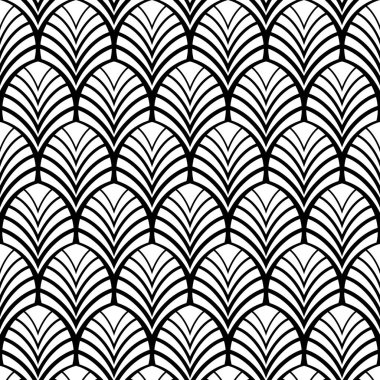 Vektör kusursuz desen. Dekoratif geometrik yapraklar. Zarif taç yaprakları olan düzenli çiçek arkaplanı. Vektör çizimi. EPS 10