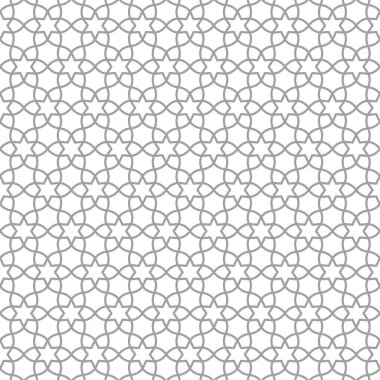 Beyaz zemin üzerinde açık gri çizgiler bulunan soyut geometrik desenler duvar kağıtları, desen dolguları ve web sayfaları için kullanılabilir. Vektör çizimi. EPS 10