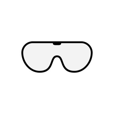 Beyaz arkaplanda gözlük vektör simgesi. Grafik ve web tasarımı için modern gözlük simgesi.