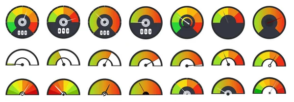 Hız göstergesi, metre simgeleri. Düşük ve iyi seviyeli müşteri memnuniyeti göstergeleri.