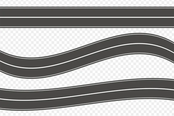 Eine Reihe Von Kurvenreichen Straßen Und Autobahnen Vektorillustrationen Straße Kurvenreiche — Stockvektor