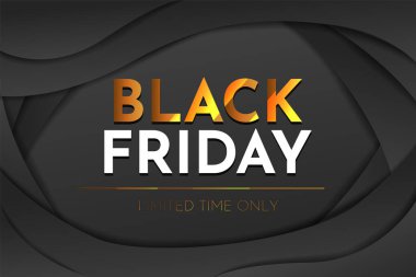 Kara Cuma indirimli pankart tasarım şablonu. Yatay afiş, poster, başlık web sitesi. Afiş tasarımı Kara Cuma