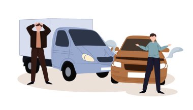 Araba kazası. Çarpışma, trafik kazası. Otomatik çarpışma. Hasarlı araçlar, trafik kazası.