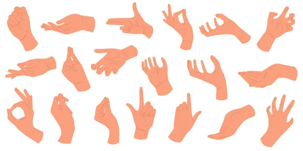 Gestenreich Ein Satz Hände Verschiedenen Gesten Hände Pose Weibliche Hände Stockillustration