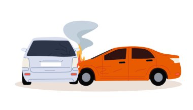 Araba kazası. Çarpışma, trafik kazası. Otomatik çarpışma. Hasarlı araçlar, trafik kazası.