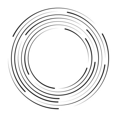 Çember noktalı hız çizgileri. Siyah, kalın yarım tonlu, noktalı hız çizgileri. Yuvarlak girdap ve kıvrımlar hareket spiral sembolü. Simge yükleniyor