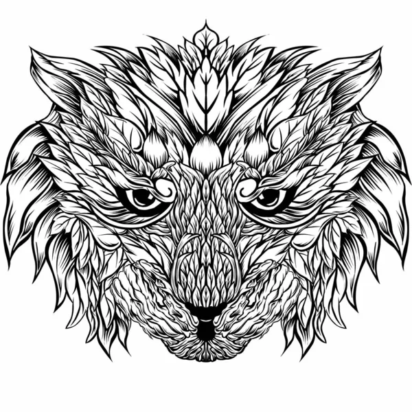 Bitki temalı bir kaplanın el çizimi.