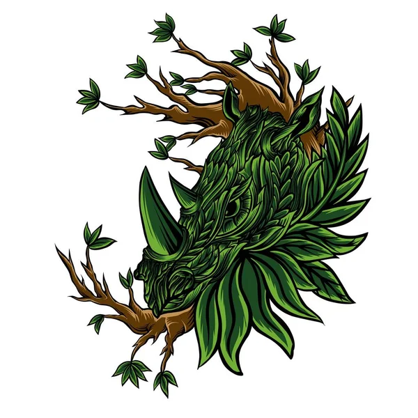 Bir gergedanın el çizimi resmi.