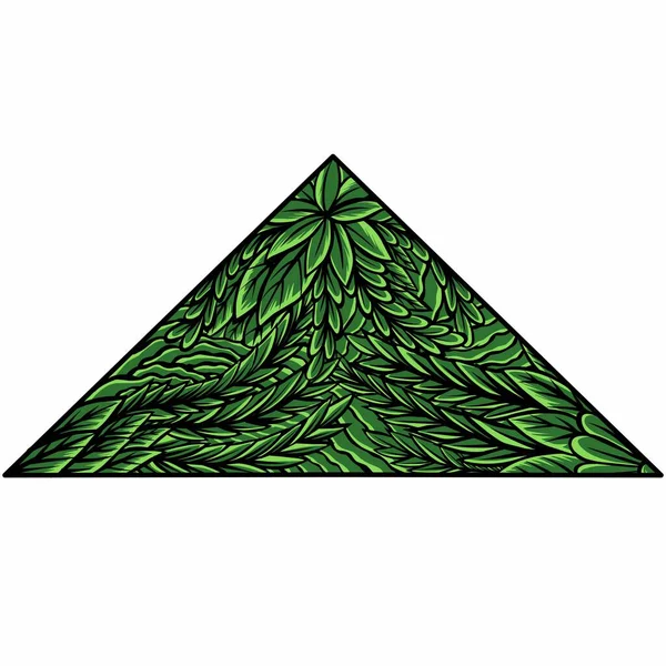 Ілюстрація Зеленої Рослини Трикутною Рамою — стоковий вектор