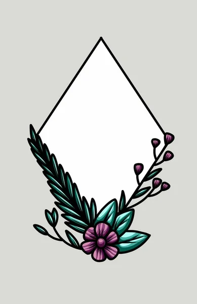 Çiçekler ve yapraklarla dekoratif çerçeve