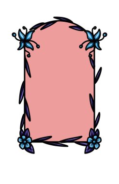 Dekoratif çerçeve dallar ve yapraklar dekorasyon vektör illüstrasyon tasarımı