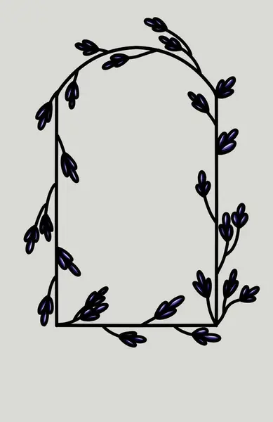 çiçek ve dalları ile çerçeve