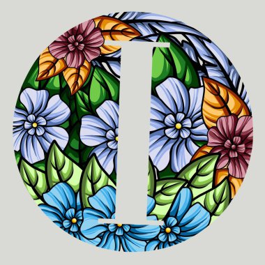 Çiçeksel monogram alfabe illüstrasyonu. vektör tasarımı